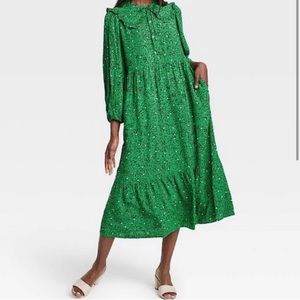 Who what wear green collared dress
